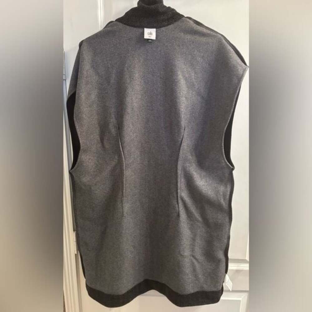 CAbi Womens Gray Black Novel Open Front Vest Long Duster Size M/L Herringbone - Picture 4 of 9